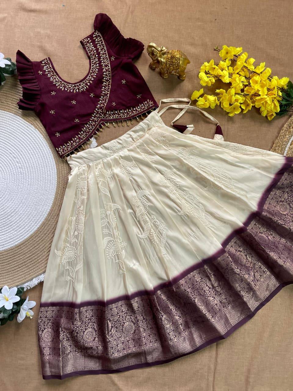 Mango Love Silk Maroon Bulk kids clothing suppliers in Pune